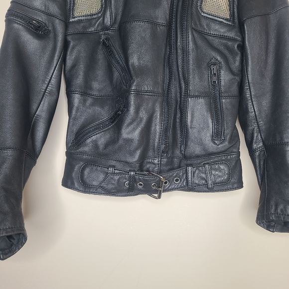 Vtg Hein Gericke Harley Davidson Motorcycle Biker Women's Leather‎ Moto Jacket - Picture 3 of 11